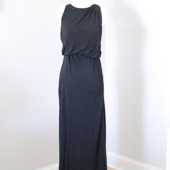 LOFT Gray Cinched Jersey Maxi Dress XS - Picture 1 of 3
